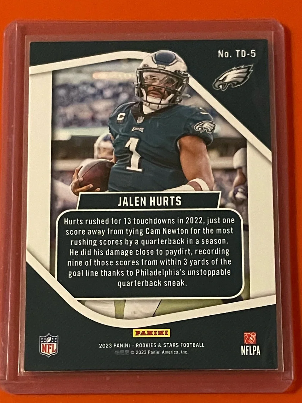 Jalen Hurts #TD-5 2023 Panini Rookies & Stars [Touchdown Club] Football Card